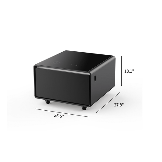 🌠Modern Smart Coffee Table with Built in Fridge, Outlet Protection,Wireless Charging, Mechanical Temperature Control, Power Socket, USB Interface and Ice Water Interface